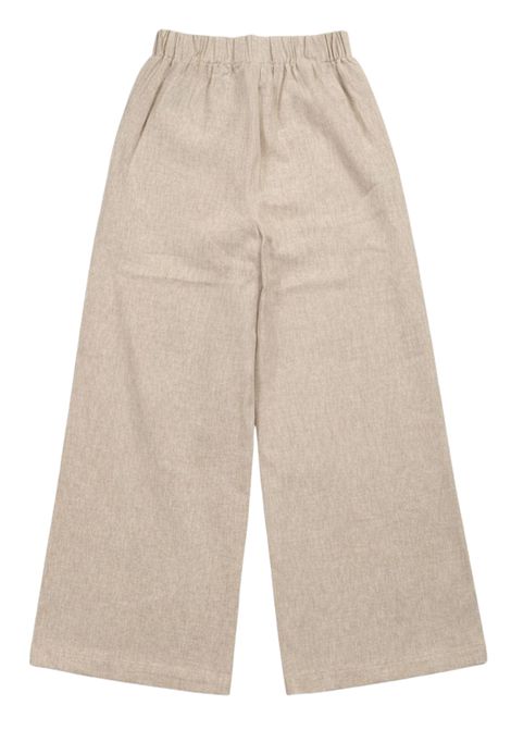 Sand-colored linen trousers for girls Patrizia Pepe | 7P0420SABBIA